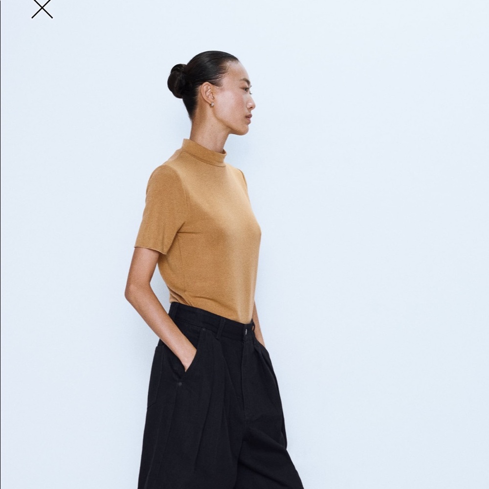 Zara soft mock neck shirt- fits like a Medium